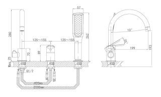 Смеситель на борт ванны DQ Rhein Marx хром DA1394901